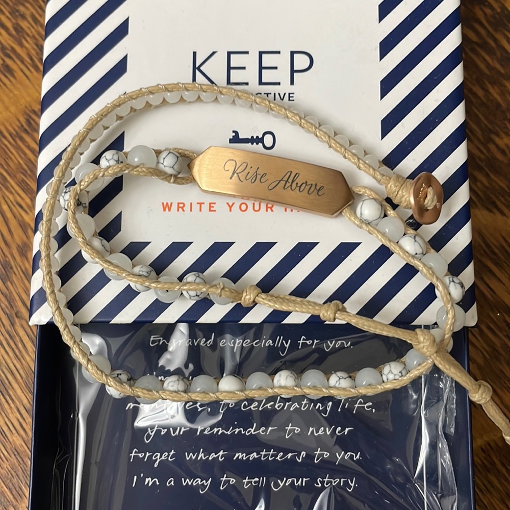 KEEP Collective Double Wrap Howlite Beaded Bracelet “Rise Above”